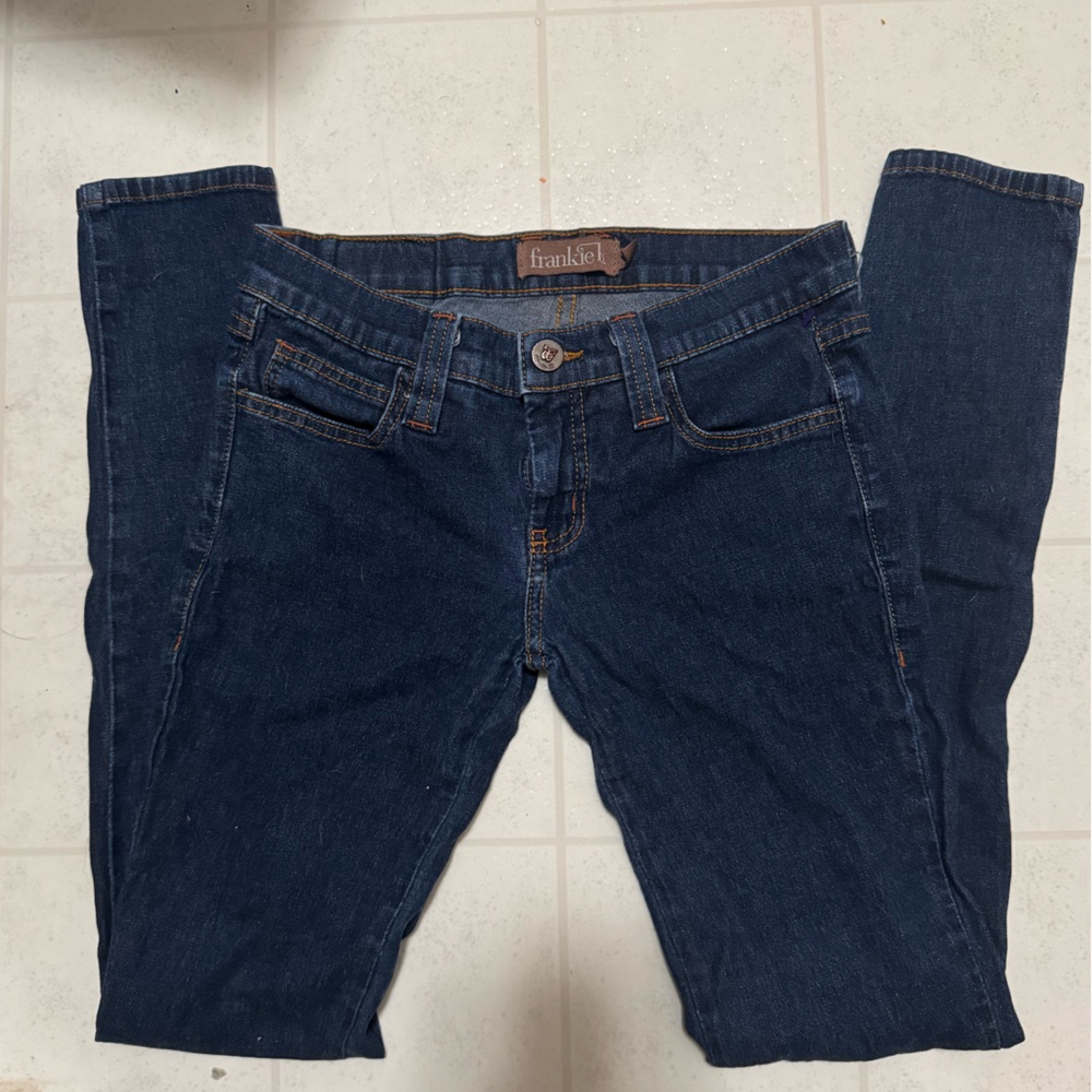 Vintage y2k Frankie B. Dark Blue Skinny Jeans